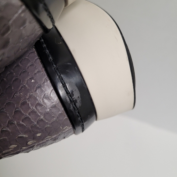 Vince Raynor Grey Python-print Leather Trainer Ceramic Lace Up Sneakers - Picture 8 of 10